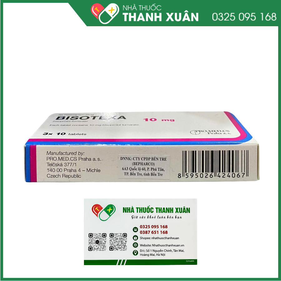 Bisotexa 10 mg điều trị tăng huyết áp, đau thắt ngực, suy tim mạn ổn định kèm suy giảm chức năng tâm thất trái